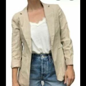 Rachel Zoe khaki linen blazer; SZ M